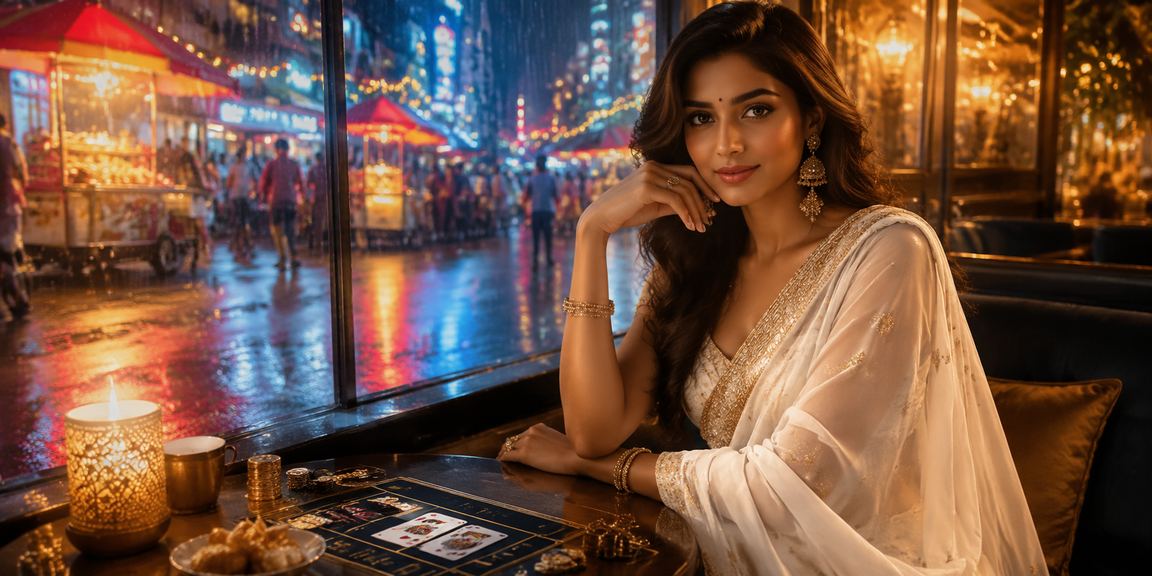 Indian lady playing Andar Bahar card game in Mumbai