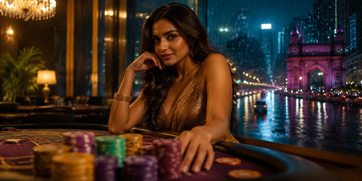 VIP member enjoying gaming at Mumbai with neon casino lights